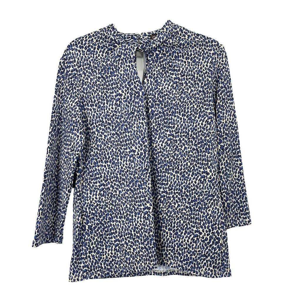 J. Mclaughlin catalina cloth leopard top blouse size S twist knot‎ neck keyhole